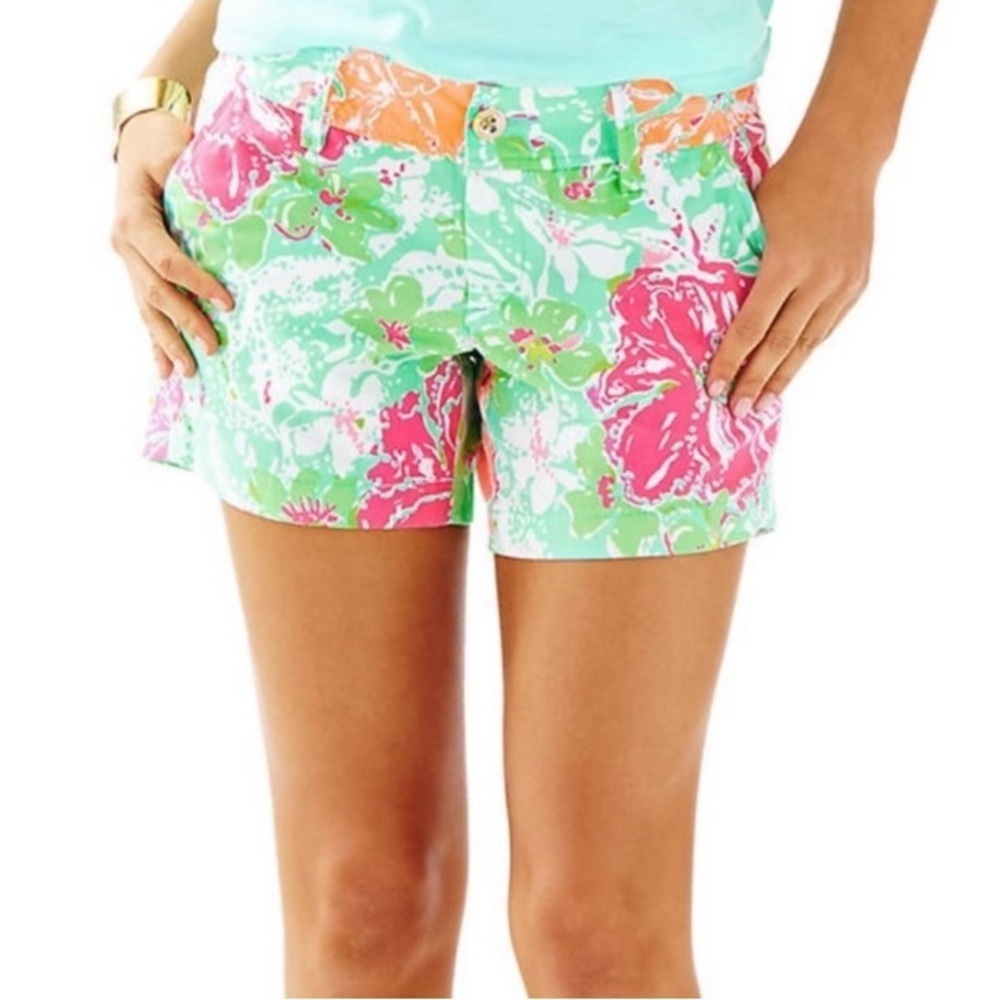 Lilly Pulitzer — The Callahan Short — Florals in Peach, Pink, Green & White - Picture 1 of 6
